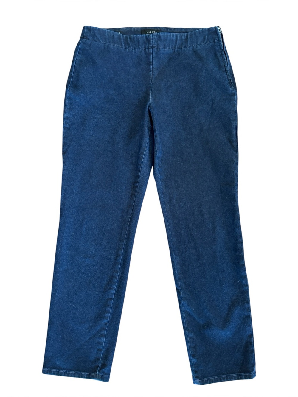 Talbots‎ Blue Flat Front Side Zip Stretch Slim Ankle Jeans Size 8